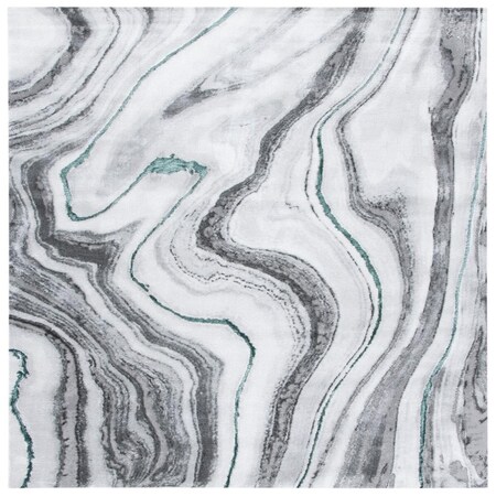 Safavieh 6 ft. 7 in. x 6 ft. 7 in. Craft Power Loomed Square Area Rug Grey & Green CFT819Y-7SQ
